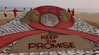 World AIDS Day 2023: जागतिक एड्स डे निमित्त पूरी बीच वर Sudarsan Pattnaik यांनी साकारलं खास वाळूशिल्प